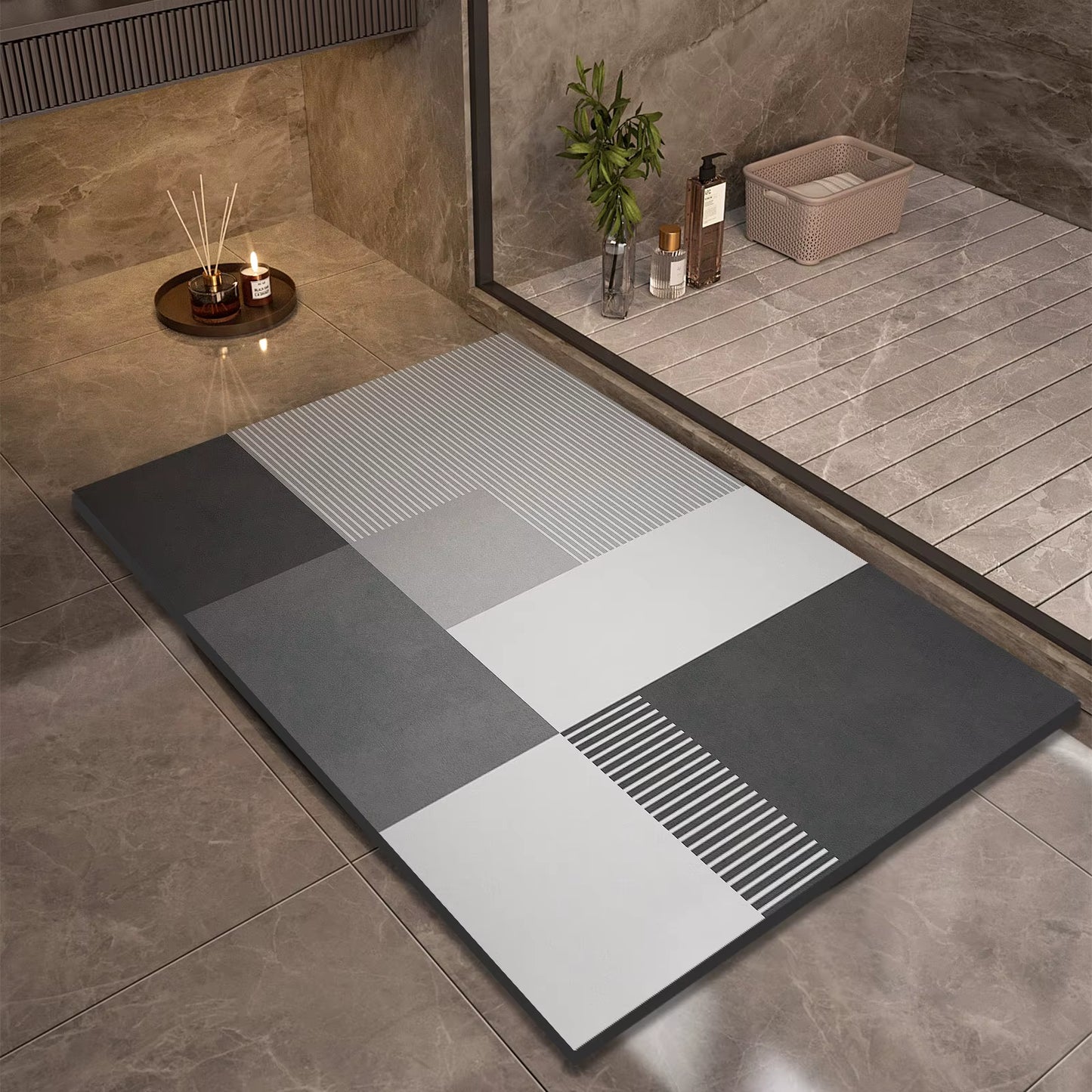 Luxury Diatomite Mud Bath Mat Bathroom Super Absorbent Shower Foot Mats Non Slip Quick Dry Toilet Carpet Room Rugs Doormat