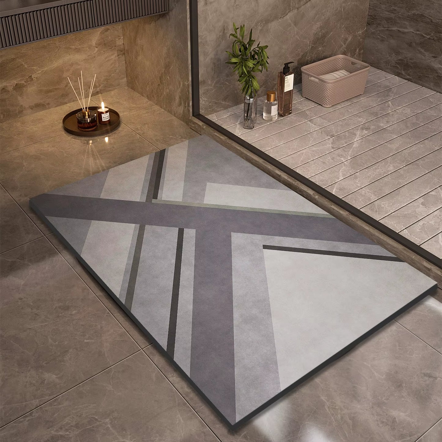 Luxury Diatomite Mud Bath Mat Bathroom Super Absorbent Shower Foot Mats Non Slip Quick Dry Toilet Carpet Room Rugs Doormat