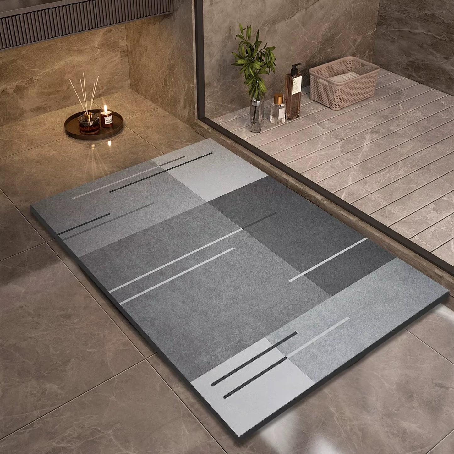 Luxury Diatomite Mud Bath Mat Bathroom Super Absorbent Shower Foot Mats Non Slip Quick Dry Toilet Carpet Room Rugs Doormat