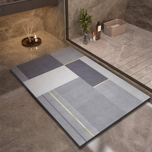 Luxury Diatomite Mud Bath Mat Bathroom Super Absorbent Shower Foot Mats Non Slip Quick Dry Toilet Carpet Room Rugs Doormat