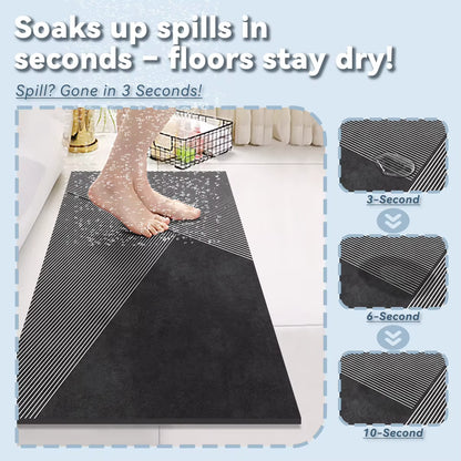 Luxury Diatomite Mud Bath Mat Bathroom Super Absorbent Shower Foot Mats Non Slip Quick Dry Toilet Carpet Room Rugs Doormat